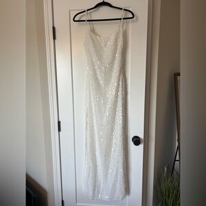 White Fox Boutique White Sequin Maxi Dress